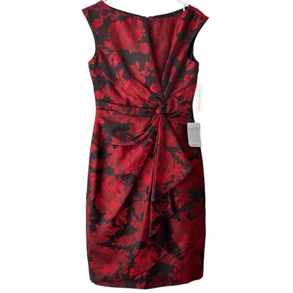 Maggy London Side Drape Sheath Dress Twist Front Boat Neck Cocktail size 6 NWT - Picture 6 of 16